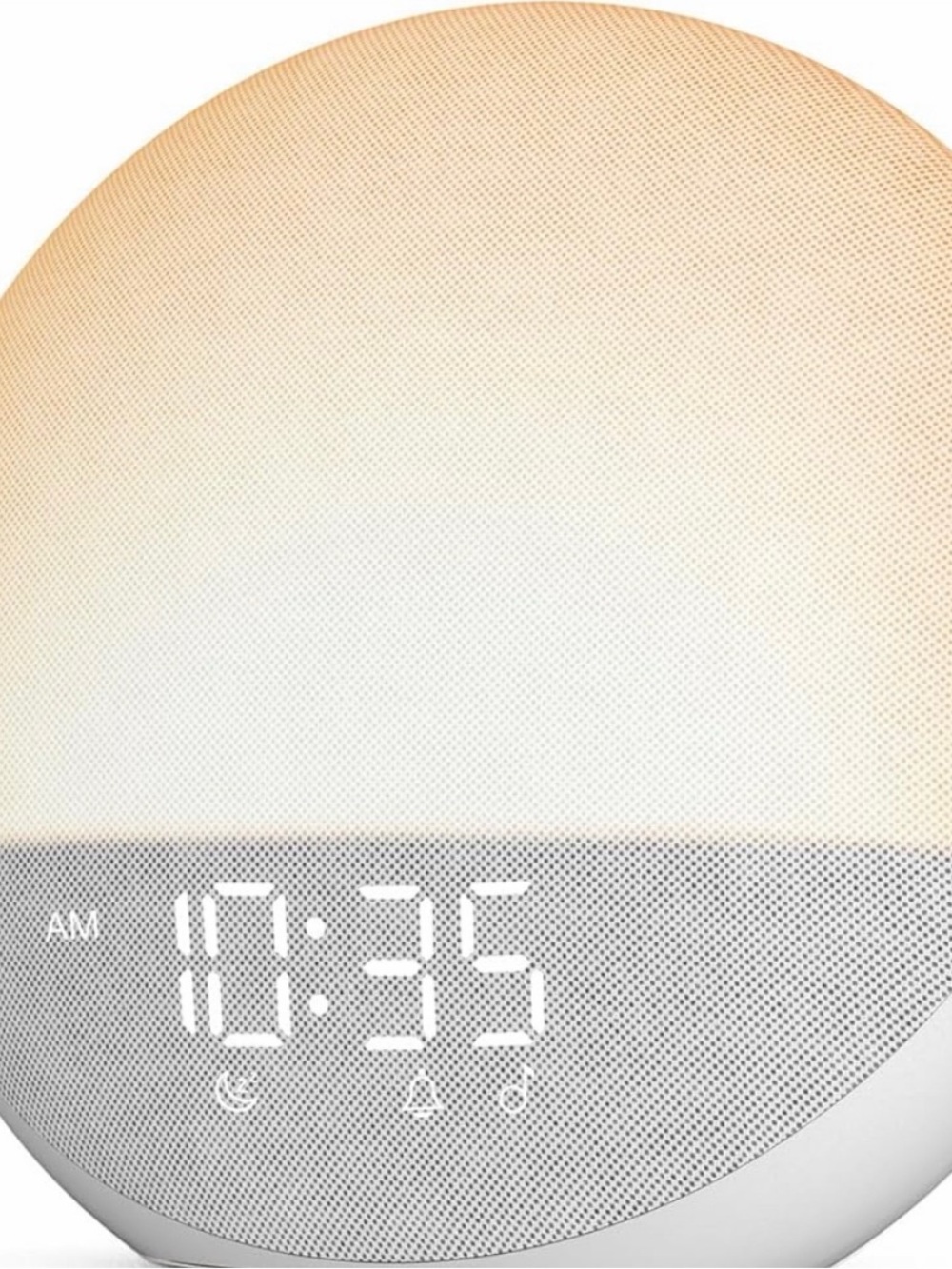 Digital Sunrise Alarm Clock with Warm Light - White